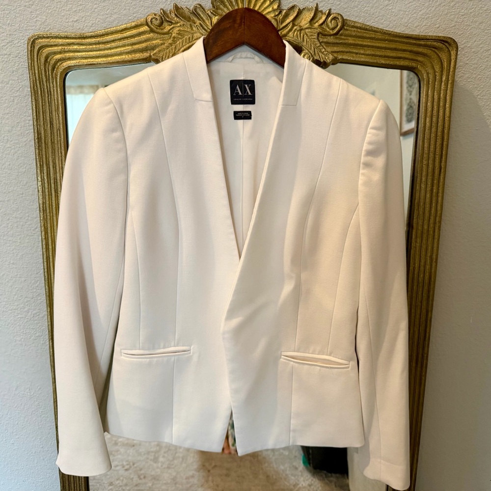 A|X Armani Exchange White Blazer